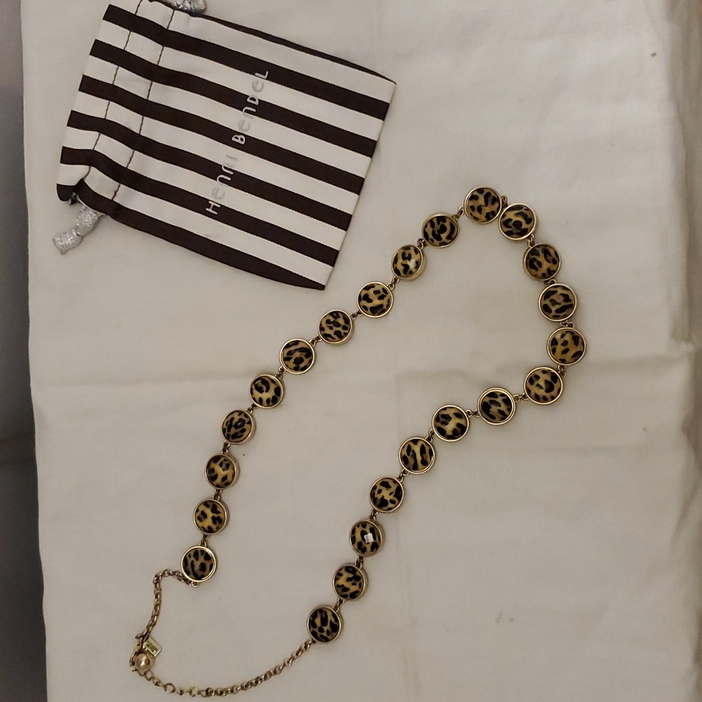 Kate Spade New York Leopard Necklace - with authentic Bendel's jewelry pouch